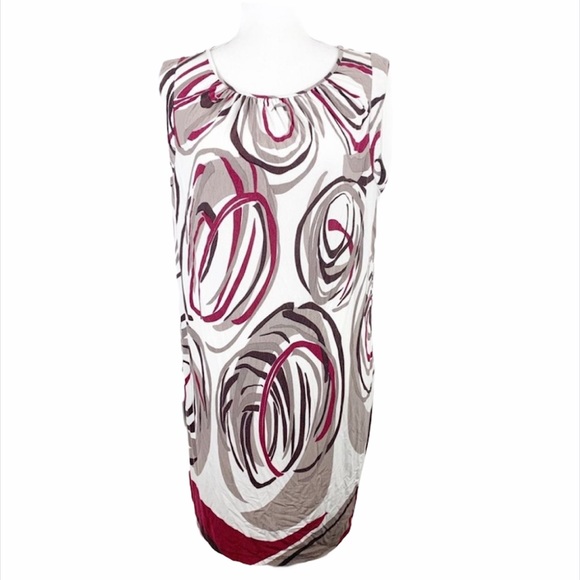 Spring + Mercer Dress Women Large Pink Grey  Sleeveless Mini Swirl Straight - Picture 1 of 5